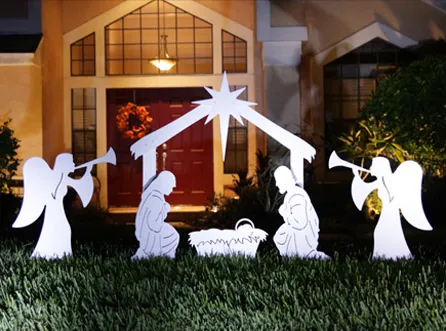 Outdoor Lighted Plastic Nativity Set